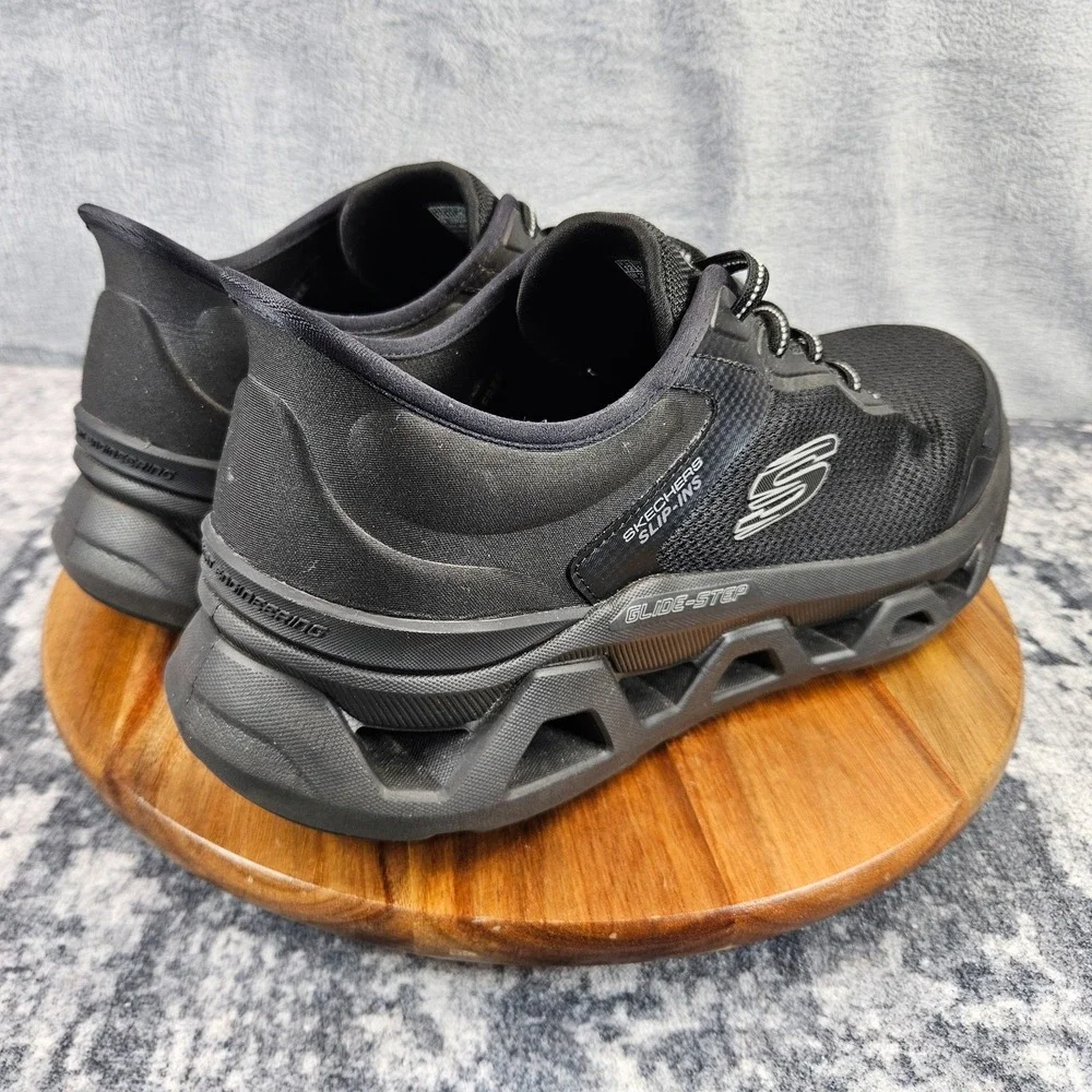 Skechers Glide-Step Slip-Ins Hands Free Comfort Sneaker Black Mens Size 12 Wide